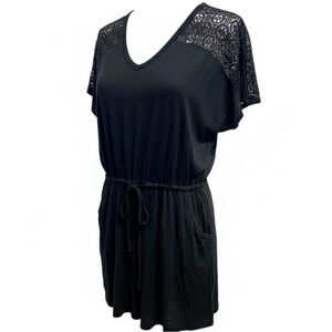 Swimsuits For All Black Crochet Lace Swim Cover-Up Dress – Size 10/12 NWT